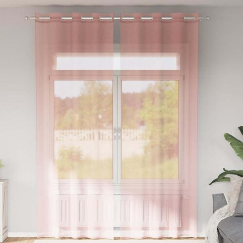 Voile zavjese s ušicama 2 kom narančaste 140x260 cm Cene