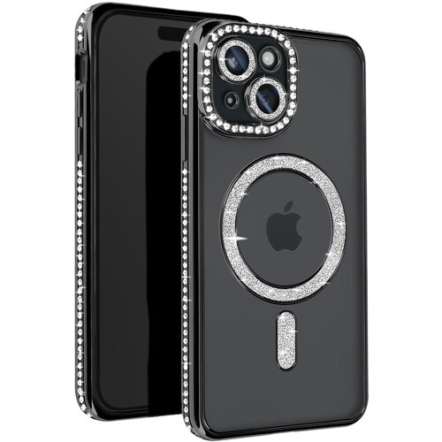 AVIZAR diamond case za iphone 15 zaščita magsafe contour strass, črna, (5000012279) Cene