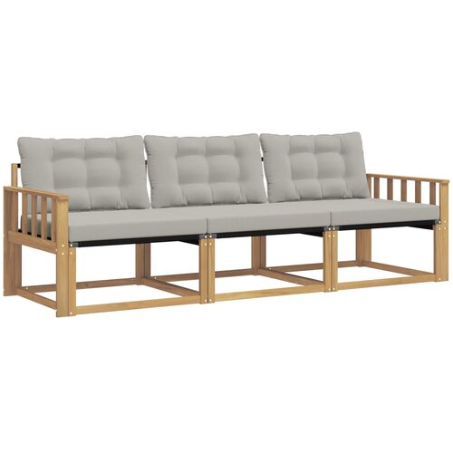vidaXL Zunanja garnitura za sedenje 3 pcs Bela in svetlo siva, (5000281834) Cene