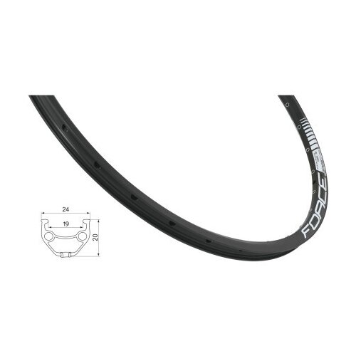Force felga basic disk 559x19 32 rupe crna ( 70237 ) Cene