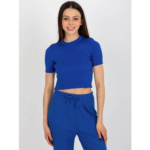 Fashion Hunters Cobalt blue blouse with ribbed cut