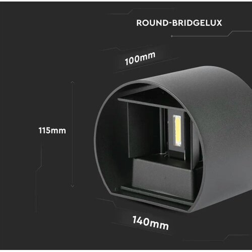  LED spolja&amp;scaron;nje zidno svetlo, 6W, 230V, 3000K, IP65, crno Slike