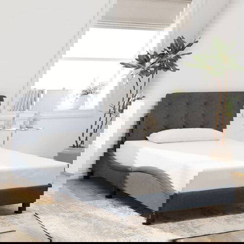 Furnova Posteljni okvir brez vzmetnice temno siv 100x200 cm žamet, (21938340) Slike