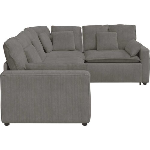  Modularna sofa s jastucima, korduro tkanina, svijetlo siva Slike
