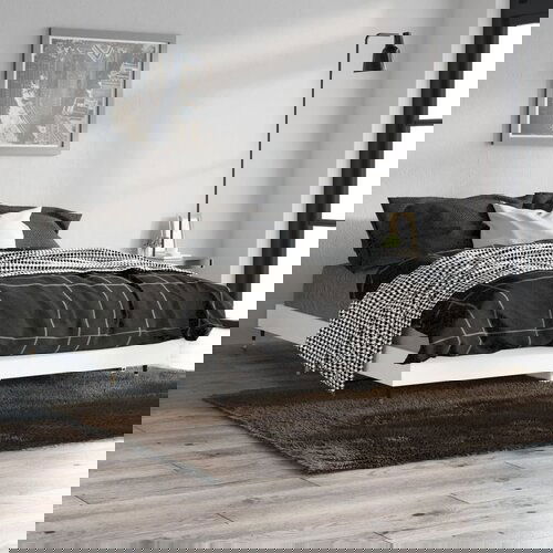 VidaXL Okvir za krevet bijela 140x190 cm konstruirano drvo Slike
