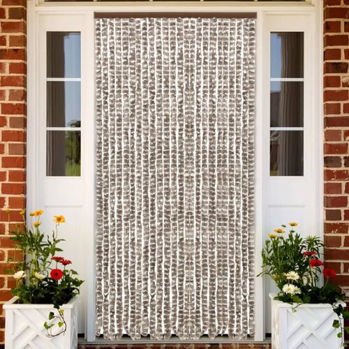 vidaXL Zastor protiv insekata smeđe-sivi i bijeli 100 x 220 cm šenil Cijene