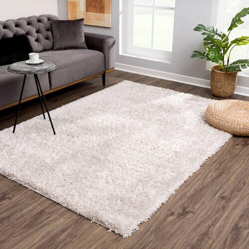 Lesnina XXXL preproga z visokim florom porto 120/170 cm tkano svetlo siva Slike