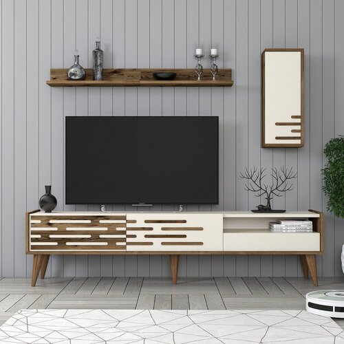 Hanah home TV komoda s policama Valensiya, 180 cm, Krem-orah Cene