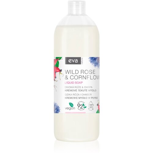 Eva Natura Wild rose & Cornflower kremasto tekoče milo za roke nadomestno polnilo 1000 ml Cene