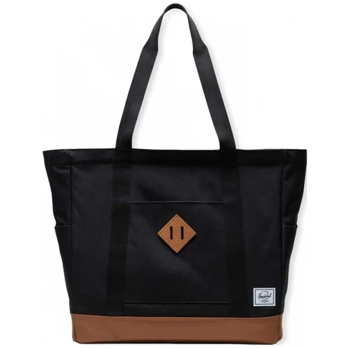 Herschel Heritage Tote - Black/Saddle Brown Crna