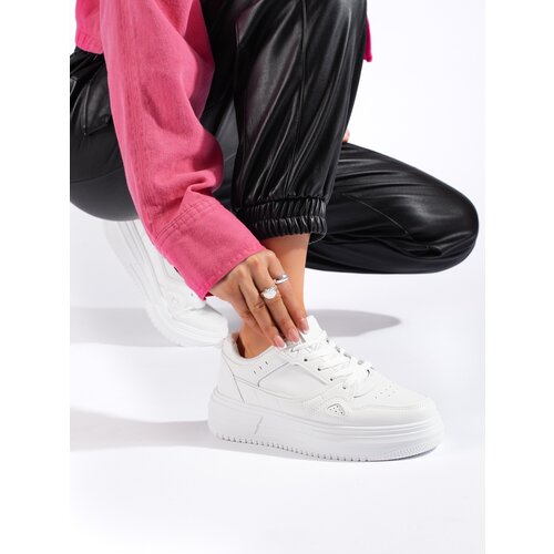 Shelvt White Women&amp;#039;s Sports Shoes Sneakers Slike