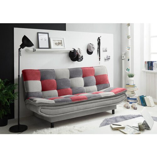 MID.YOU ZOFA S POSTELJNO FUNKCIJO, umazano rjava, barve gozdnih sadežev, temno siva tekstil, leseni material Slike