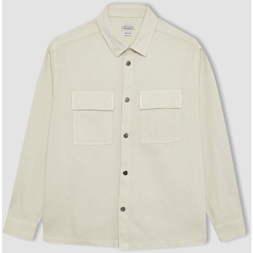 Defacto Relax Fit Polo Collar Long Sleeve Shirt Coat Slike