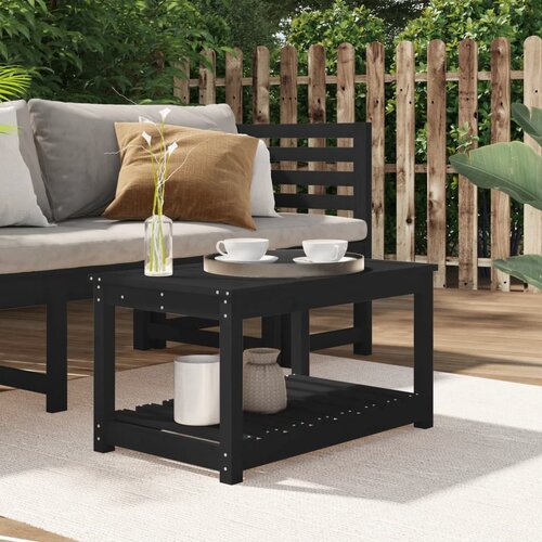 VidaXL Vrtni stol crni 82 5 x 50 5 x 45 cm od masivne borovine Slike