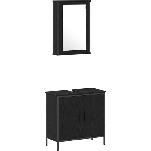  Set namje&amp;scaron;taja za kupaonicu 3 kom. Crna 33 x 33 x 185,5 cm Slike
