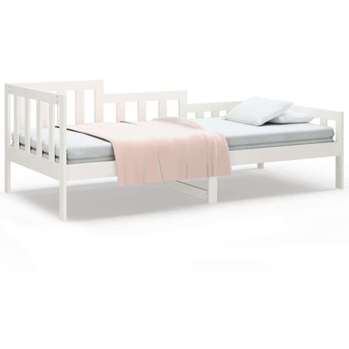  Dnevni krevet bez madraca bijeli 80 x 200 cm masivna borovina - Bijela 80 x 200 cm Slike