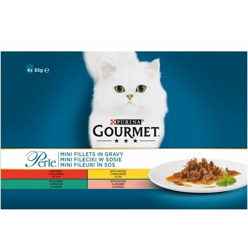 Purina gourmet perle vlažna hrana za mačke - multipack govedina 4x85g Slike