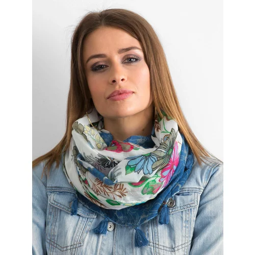 Fashion Hunters Blue scarf with a floral print