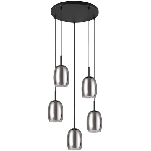 Trio Select Črna/srebrna viseča svetilka s steklenim senčnikom ø 48 cm Barret – Cene