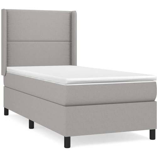 Maison Chic Box spring postelja - Vzmetna postelja z vzmetnico svetlo siva 90x190 cm blago SL19716, (21894265) Slike