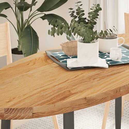 vidaXL Stolna ploča svjetlosmeđa 140x60x4 cm ovalna masivna hrastovina Cijene