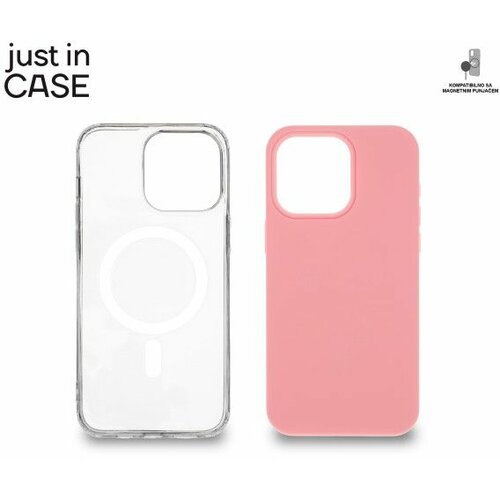 Just In Case 2u1 extra case mag mix plus paket pink za iphone 15 pro max Slike
