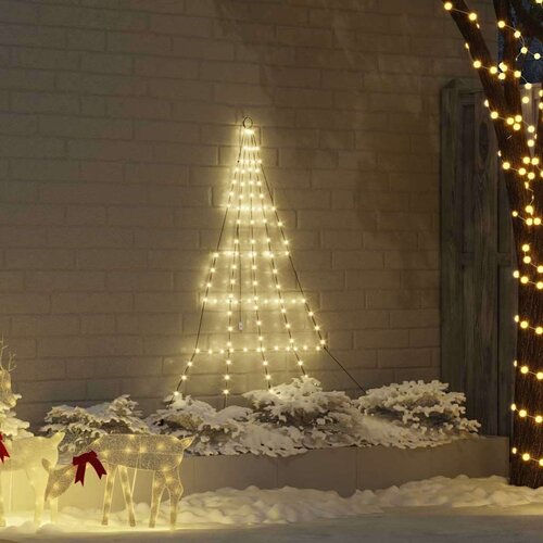 vidaXL LED božično drevesce med 112 LED Toplo bela 511 cm Kovina Cene