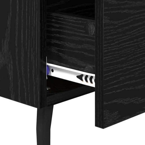 VidaXL Noćni ormar Crni hrast 40 x 35 x 47.5 cm Konstruirano drvo Slike