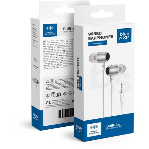 Blue Star žične slušalice Jack 3,5 mm sa mikrofonom M09 1,2 m bele Cene