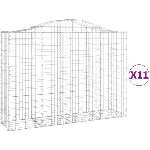  Lučne gabionske ko&amp;scaron;are 11kom 200x50x140/160cm pocinčano željezo Slike
