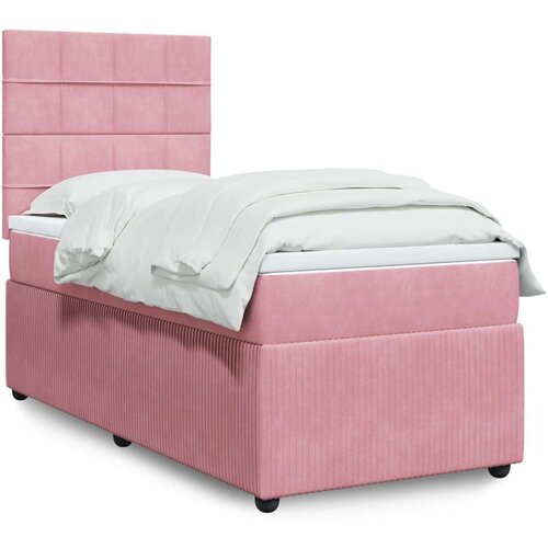 Box spring krevet s madracem ružičasti 100x200 cm baršunasti Cijene