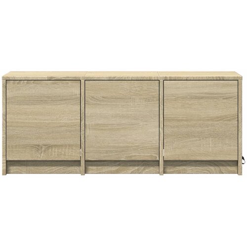  ormarić s LED svjetlima boja hrasta 97x34x40 cm drveni Slike