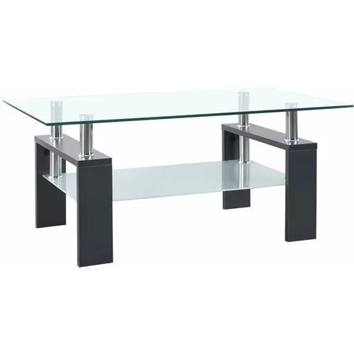 vidaXL Klubska mizica siva in prozorna 95x55x40 cm kaljeno steklo, (20625515)