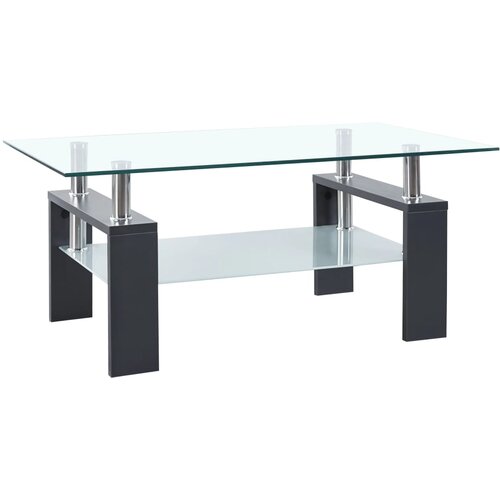 vidaXL Stolić za kavu sivo-prozirni 95 x 55 x 40 cm od kaljenog stakla Cene