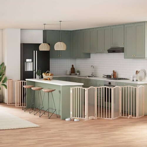 vidaXL Ograda za pse z vrati zložljiva 12 panelov 600 cm topolovina Cene