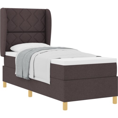 Box Spring Krevet s Madracem Tamnosmeđi 80x200 cm Tkanina Slike