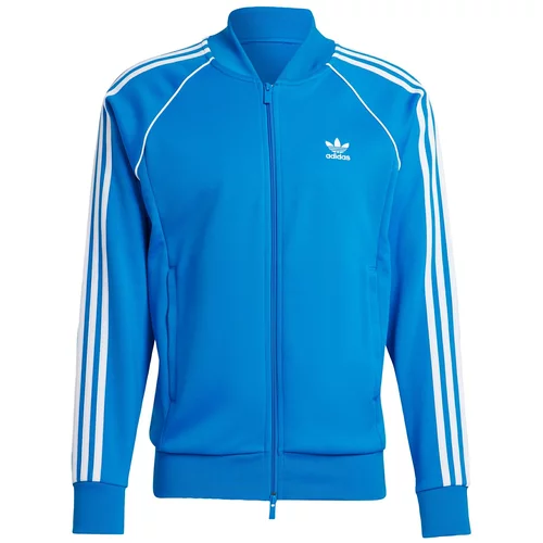 Adidas Jopa na zadrgo 'Adicolor Classics Sst' cijansko modra / bela