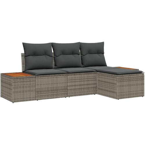  Sjedeća garnitura za vrt 4 kom. Bež poliratan 239 x 117 x 85 cm Slike