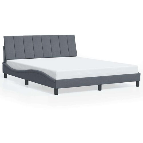 VidaXL okvir za krevet s uzglavljem tamnosivi 160x200 cm bar&amp;scaron;unasti Slike