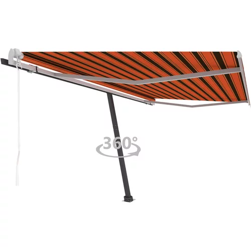  Prostostoječa avtomatska tenda 450x350 cm oranžna/rjava