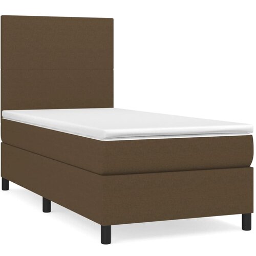 Maison Chic Box spring postelja - Vzmetna postelja z vzmetnico temno rjava 80x200 cm blago SL12775, (21903151) Cene