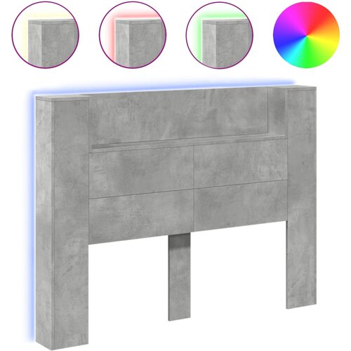 Maison Chic posteljno vzglavje - vzglavna omarica - nočna omarica led beton. siva 140x16,5x103,5 cm, (21705574) Slike