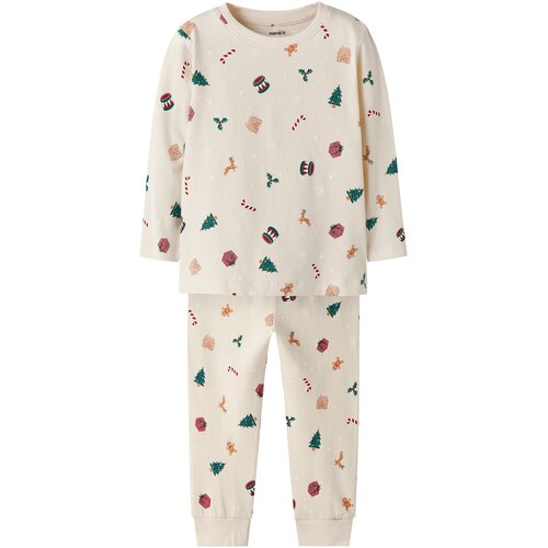 name it Pidžama set 'NMNVISMAS' višnja / bež siva / smaragdno zelena / karmin crvena Cijene