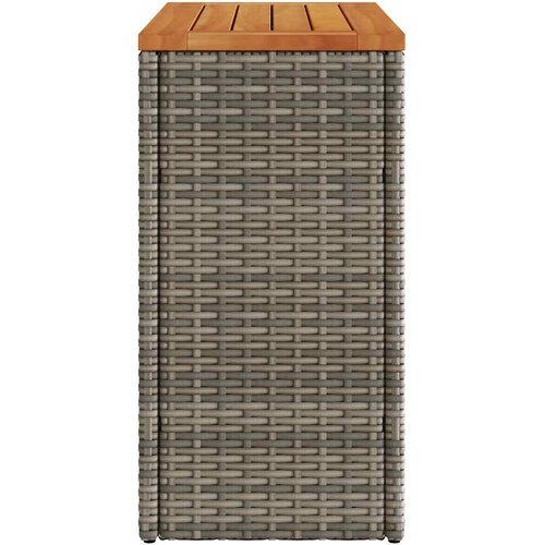  Vrtni bočni stolić s drvenom pločom sivi 58x27,5x55cm poliratan Slike