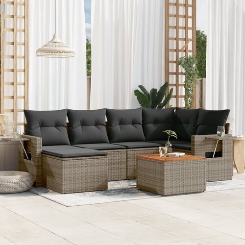  7-dijelni set vrtnih sofa sivi od poliratana Cijene