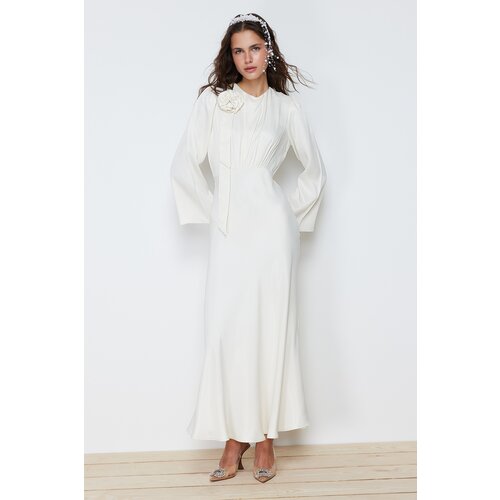 Trendyol Rose Detailed Woven Satin Wedding/Special Occasion Long Evening Dress Cene