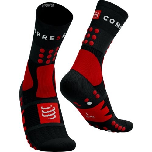 Čarape Compressport Hiking Socks Black/Core Red - T2 Cijene