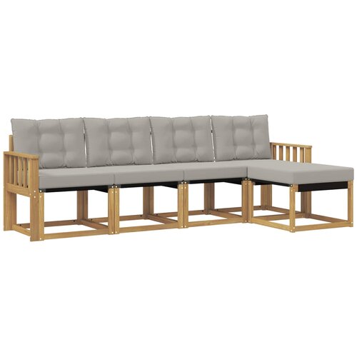 vidaXL Zunanja garnitura za sedenje 5 pcs Bela in svetlo siva, (5000282490) Cene