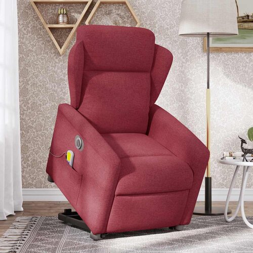 Maison Chic Električni masažni naslanjač - Relax naslanjač s funkcijo vstajanja vinsko rdeč, (22061396) Cene