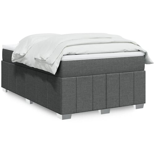 vidaXL Box spring postelja z vzmetnico temno siva 120x200 cm blago Cene